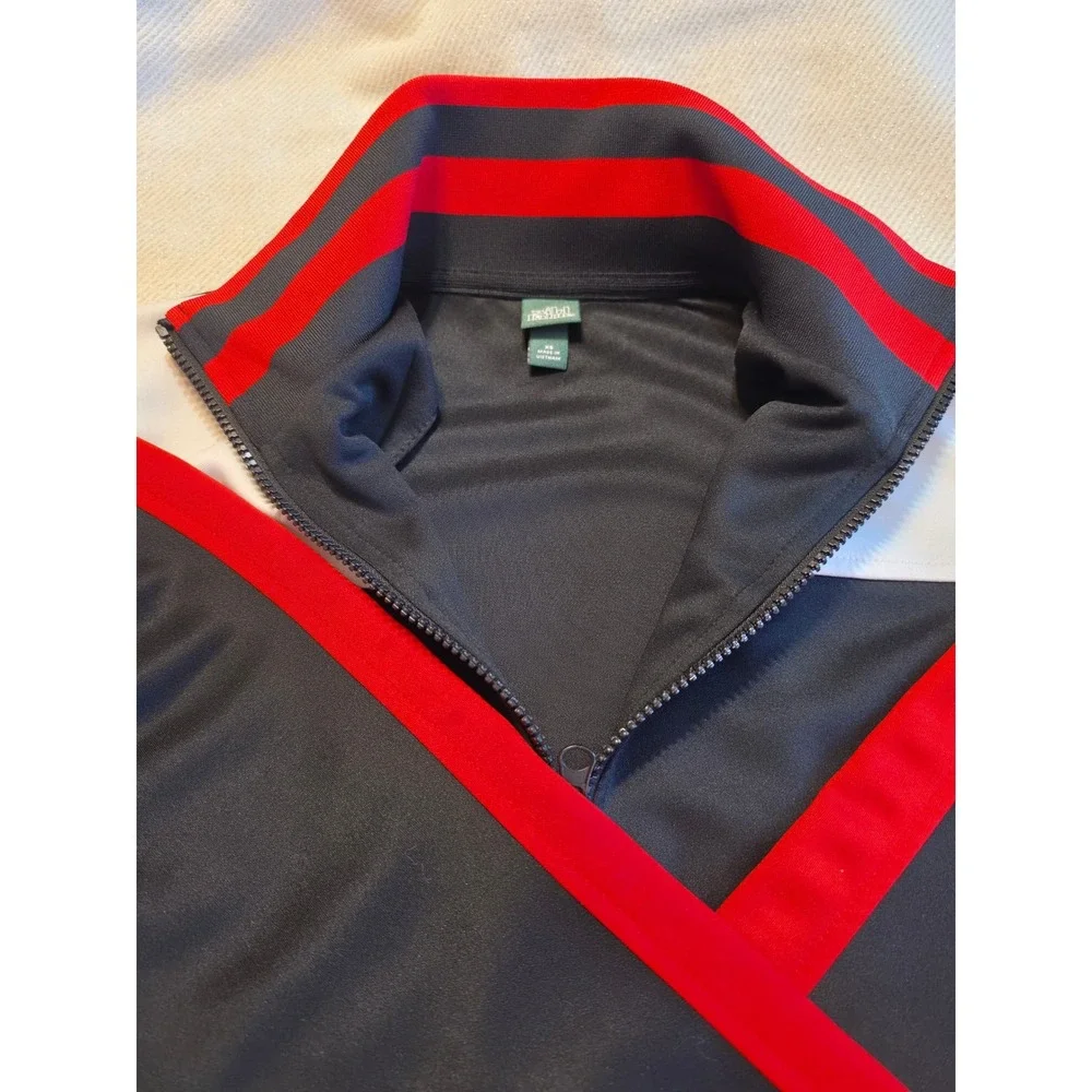 Wild Fable Mens Track Jacket Black Red White Colorblock Full Zip XS Sporty Retro